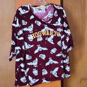 Womens Harry Potter Hogwarts PJ Top 2X Loungewear 18W-20W Hedwig
